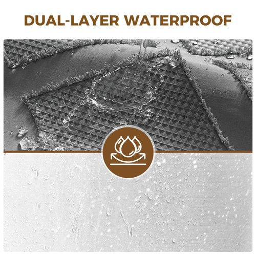 downluxe No Hook Shower Curtain with Snap in Liner,Grey Waffle Fabric Shower Curtain Set for Bathroom,Hotel Style Double-Layer Waterproofing Curtains 71W x 74L