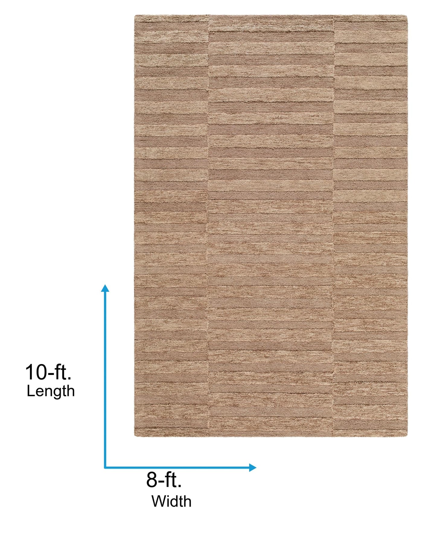 Livabliss x Our PNW Home Area Rugs - 8x10 Idaho Modern Brown Rug for Living Room Bedroom - Large 100% Wool Hand Tufted Beige Sandstorm Carpet for Home Office, Kitchen and Dining Room (8' x 10')