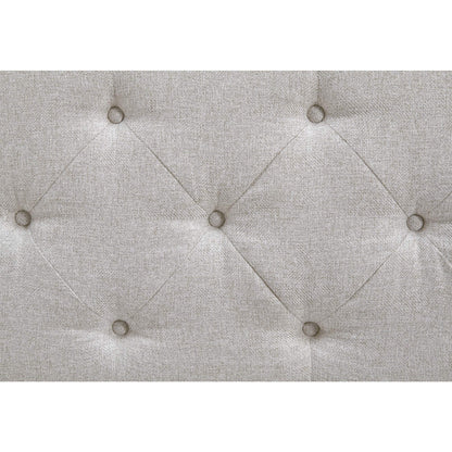 Signature Design by Ashley Briarson Tufted Upholstered Accent Bench with Storage, Hinged Seat, Raised Edges, Wood, Fabric Upholstery, Wood Legs" Light Brown Finish, Beige