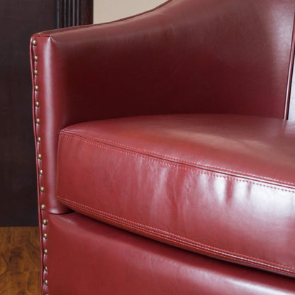 Christopher Knight Home Austin Leather Club Chair, Oxblood Red