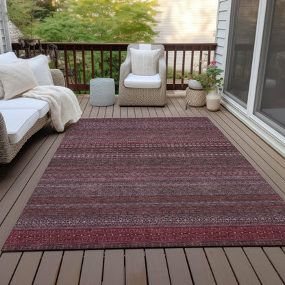 Addison Rugs Chantille ACN527 Red 9' x 12 Indoor Outdoor Area Rug, Stain Resistant, Machine Washable, Non Shedding, Bedroom, Living Room, Dining Room, Kitchen Rug