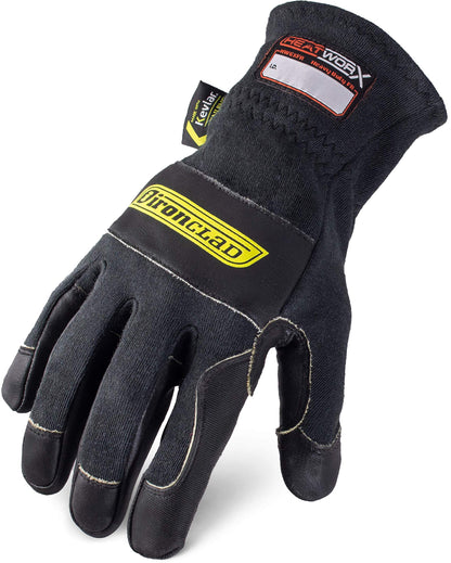 Ironclad HEATWORX HEAVY DUTY FR; Fire Resistant Gloves, handle hot items – up to 600°F (315 °C), (1 Pair), Size X-Large (HW6XFR-05-XL), Black/Dark Grey