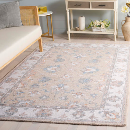 SAFAVIEH Area Rug 8x10 - Heritage Collection - Large - Beige & Ivory, Handmade Wool, Ideal for Living Room, Bedroom, Dining Space (HG125B)