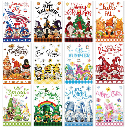 VioraWhite 12 Pcs Seasonal Diamond Art Set for Adults Holiday Theme Diamond Painting Kits for Women DIY Cartoon 5d Rhinestones Crafts Gifts with Tools for Home Wall Decoration(Gnomes)
