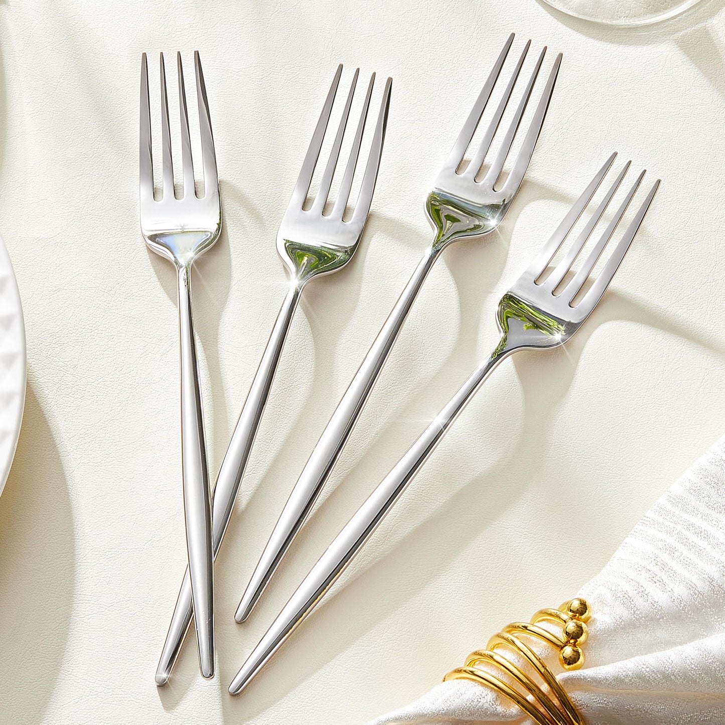 KINGSTONE 12-Piece Dinner Forks Set (8.5"), Food Grade 18/10 Stainless Steel Forks Silverware, Metal Salad Fork for Home and Kitchen, Weddings, Party, Restaurant, Mirror Polished & Dishwasher Safe