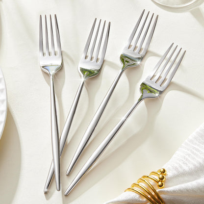 KINGSTONE 12-Piece Dinner Forks Set (8.5"), Food Grade 18/10 Stainless Steel Forks Silverware, Metal Salad Fork for Home and Kitchen, Weddings, Party, Restaurant, Mirror Polished & Dishwasher Safe