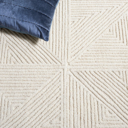 SAFAVIEH Area Rug 8x10 - Textural Collection - Large - Ivory, Handmade Wool, Ideal for Living Room, Bedroom, Office, Dining Space (TXT103A)