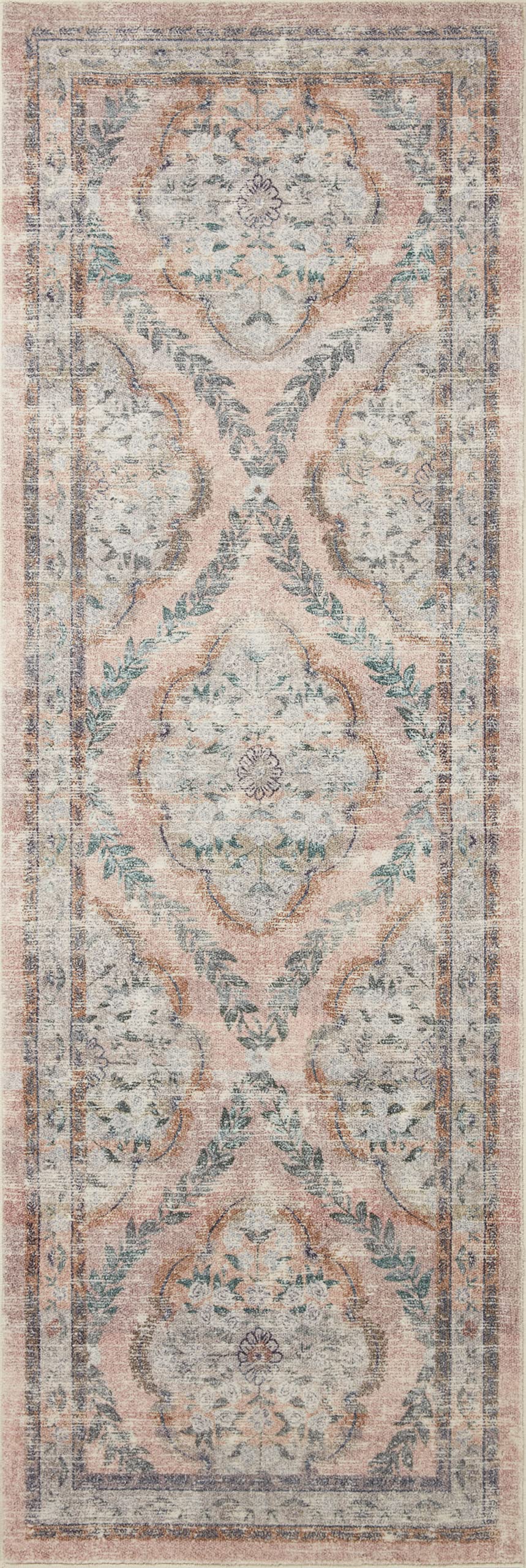 Loloi Rifle Paper Co. Courtyard Collection COU-02 Blush 7'-6" x 9'-6" Area Rug feat. CloudPile