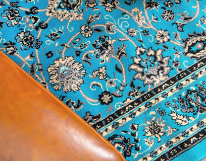 Unique Loom Sialk Hill Collection Area Rug - Washington (9' 10" x 13' 1" Rectangle, Turquoise/ Black)