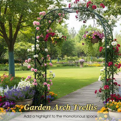 Garden Arch Trellis for Climbing Plants Outdoor Metal Garden Trellis Wide Sturdy Garden Arbor Arches Backdrop Stand for Lawn, Party, Ceremony, Wedding, Decoration Brown 55.1''×15.7''×H90.6''