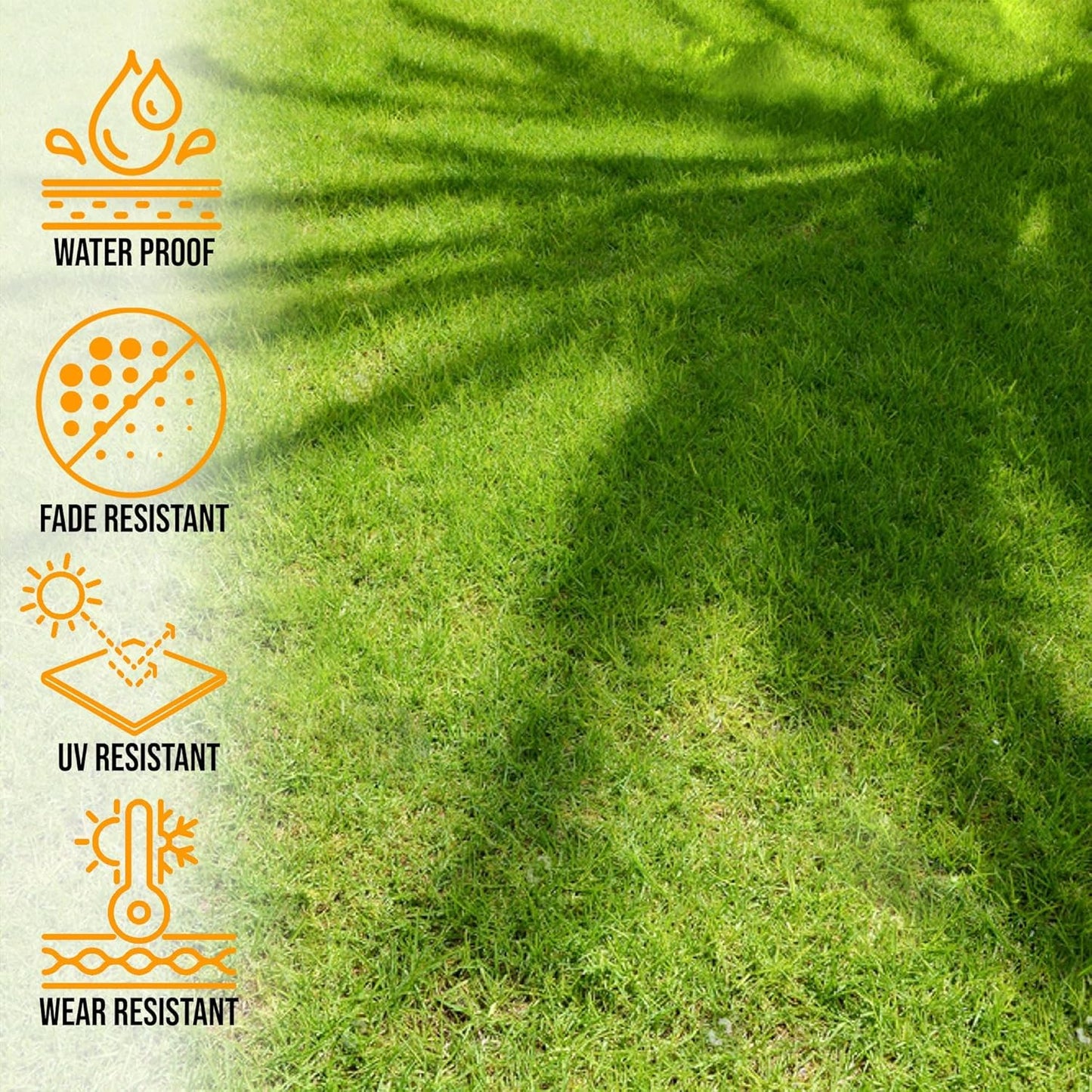 Waterproof Easy-Clean Solid Grass Design Indoor/Outdoor Rug, 2'7'' x 4', Green Runner