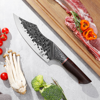 SHANGDAO 7" Chef Knife - Butcher Knife for Meat, Japanese High Carbon Meat Cleaver Knife, Hand Forged Meat Cutting Knife, Ultra Sharp Kitchen Knife for Home, Camping BBQ Cooking Knife