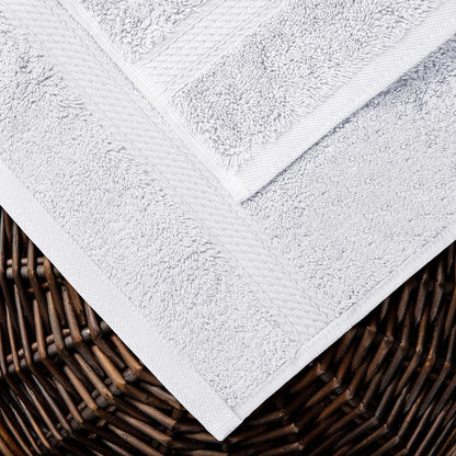 Set, 6PC, Superior Egyptian Cotton Solid Towel Monaco White