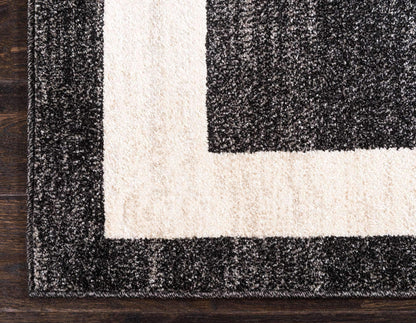 Unique Loom Del Mar Collection Area Rug - Maria (7' 10" x 11' 4" Rectangle, Black/ Ivory)