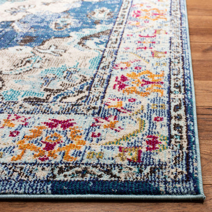 SAFAVIEH Monaco Collection Area Rug - 9' x 12', Navy & Light Blue, Non-Shedding & Easy to Clean, Distressed Medallion Design, Ideal for Living Room, Bedroom, Dining Space (MNC243N)