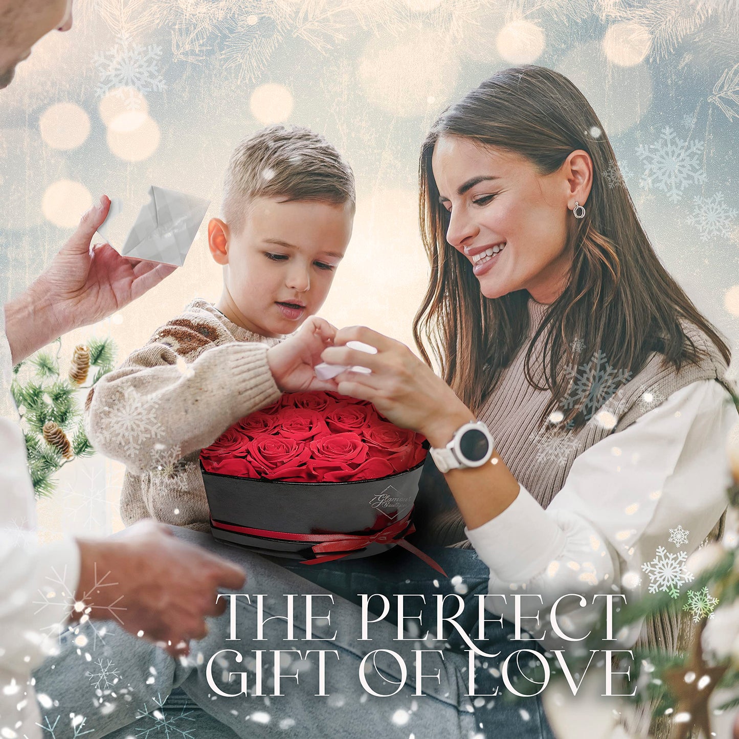 GLAMOUR BOUTIQUE 16 Flower Forever Heart Shape Box, Mothers Day Gift For Mom, Eternal Preserved Roses Gift for Her, Flowers bouquet, For Birthday, Anniversary, Girlfriend - Red