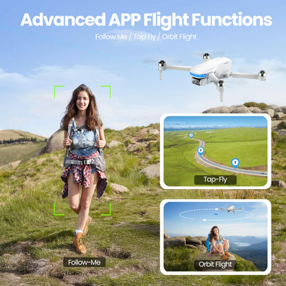 PLEGBLE GPS Drones with Camera for Adults 4K, Brushless Motor FPV Drone with Auto Return, Follow Me,Tap Fly & Circle Fly, Under 249g, 46 Mins Flight, Foldable Drone for Adults Beginners