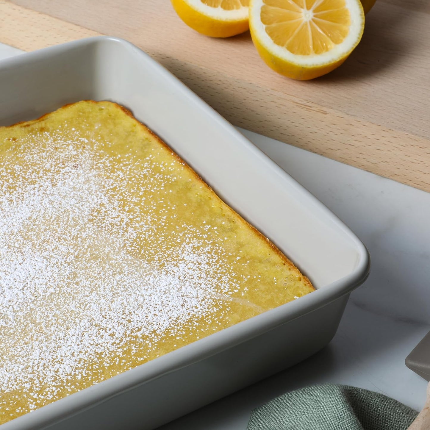 Martha Stewart Gallen 9 Inch Square Nonstick Carbon Steel Cake Pan, Cool Grey