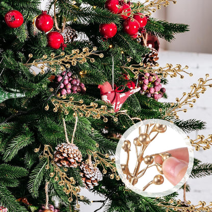 24 Pack 14 Inch Christmas Berry Stems Artificial Berry Picks Xmas Holly Berry Stem Branches for Christmas Tree Ornament