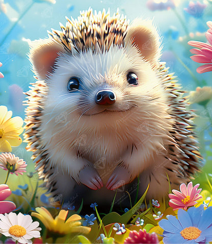 DIAMOND ART CLUB Hedgehog Cutie Diamond Painting Kit, Fun DIY Crafts for Adults, Square Diamond Art Canvas, 13" x 15" (32.9 cm x 37.8 cm)