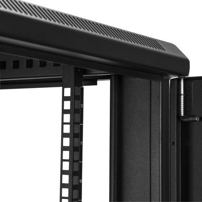 StarTech 12U Enterprise-Grade Server Rack Cabinet Kit, 19in Enclosed 4-Post Rack with Shelf and Cable Management, 29in (75cm) Mounting Depth, 992lb (450kg) Capacity, Black, Alloy Steel