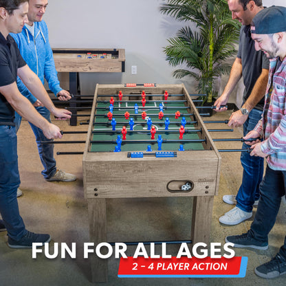 GoSports 54 Inch Full Size Foosball Table - Oak Finish - Includes 4 Balls and 2 Cup Holders
