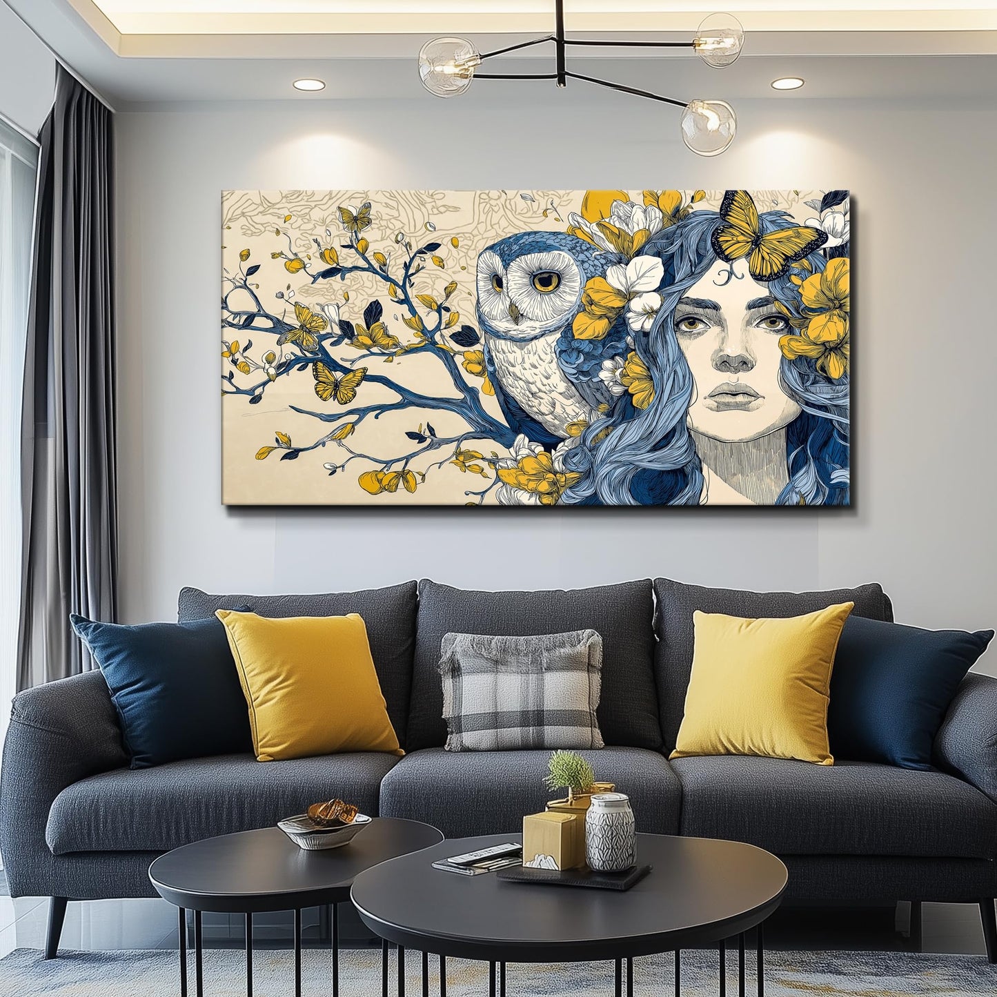 WLWBINTING Eclectic Wall Decor Feminine Wall Art Bedroom Wall Decor For Women Unique Wall Decor Abstract Art Large Boho Wall Art For Living Room Office Woman Picture Paintings Pop Art Home Decor