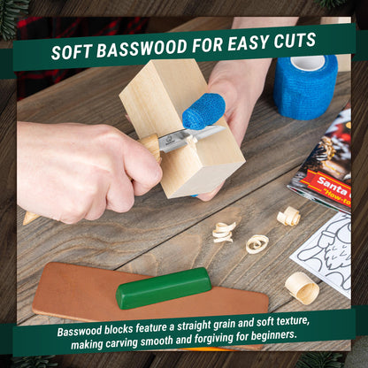 BeaverCraft DIY06 Santa Whittling Kit – Wood Carving Kit for Beginners – Wood Carving Tools Set, Diy Crafts for Adults – Woodworking Kits for Kids&Teens – Hobby Kits for Adults, Woodworking Gifts