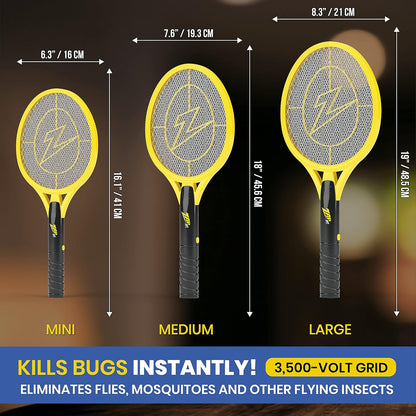 Zap It Electric Fly Swatter Racket & Mosquito Zapper - High Duty Battery Powered 3,500 Volt Electric Bug Zapper