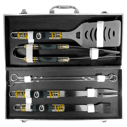 NFL Siskiyou Sports Fan Shop Green Bay Packers Steel Tailgater BBQ Set w/Case 8 piece Gray