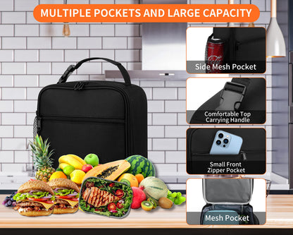 ZM-YOUTOO Lunch Box for Men - Reusable Lunch Bag Men Adult Women- Insulated Small LunchBox