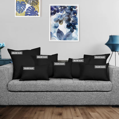 Utopia Bedding 12x20 Pillow Inserts - Set of 2 Black Decorative Throw Pillows for Sofa & Couch - Soft & Fluffy Cushion