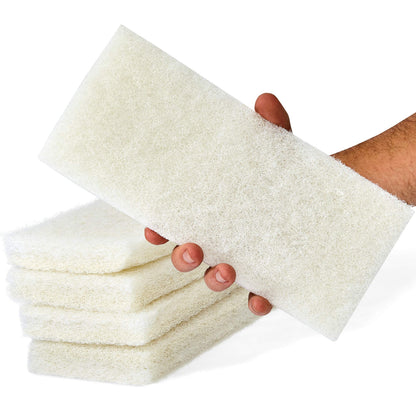 Non-Scratch, Super Long-Lasting Scrubbing Pad 5 pk, 10x4.5in. Best Reusable Multipurpose Scouring Sponge for Home Surfaces. Perfect Pro Grade Multi-Surface Scrubber Pads for Light-Duty Indoor Cleaning