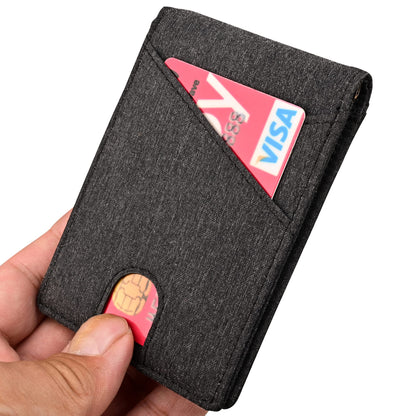 kinzd Slim Wallet with Money Clip RFID Blocking Minimalist Bifold Wallet for Men Genuine Leather Front Pocket Card Holder