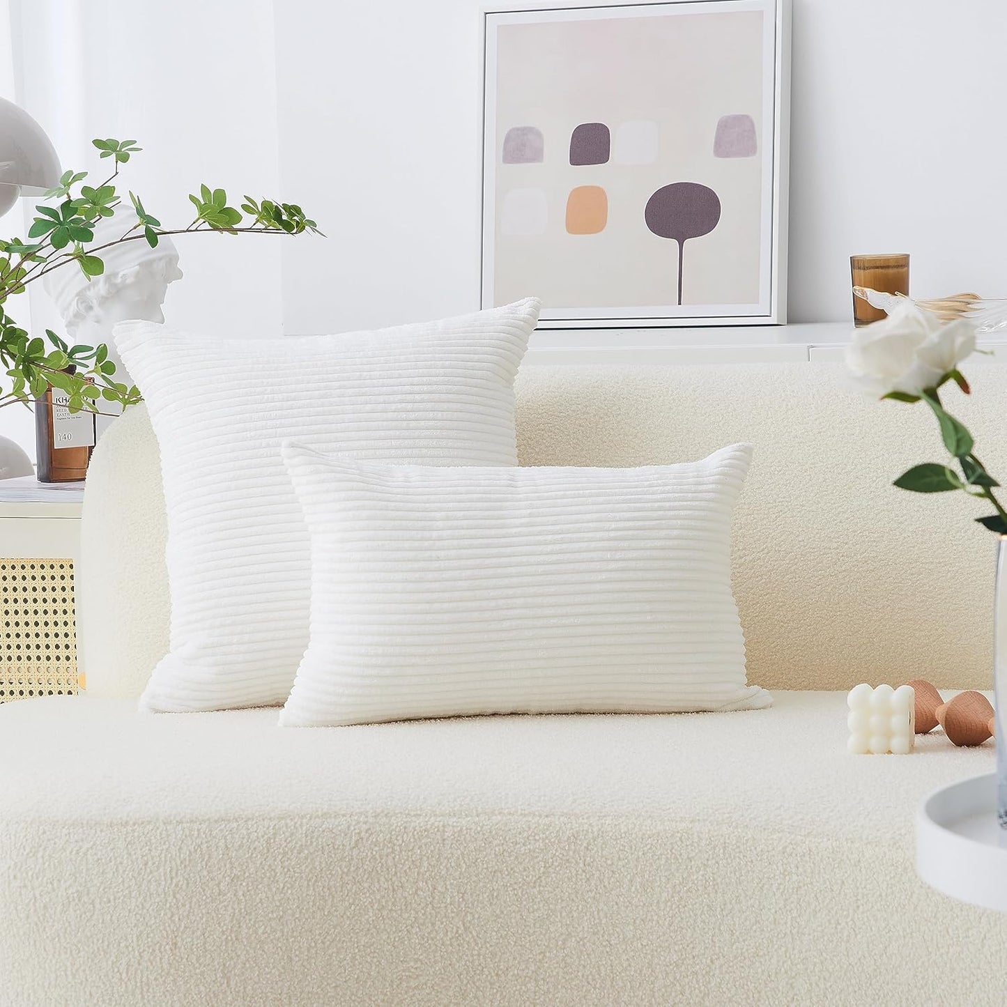 16x16 Set 2 40x40 cm, 16 16 Inch, Home Brilliant White Throw Pillow Covers of Accent Decorative Pillow Covers Nursing