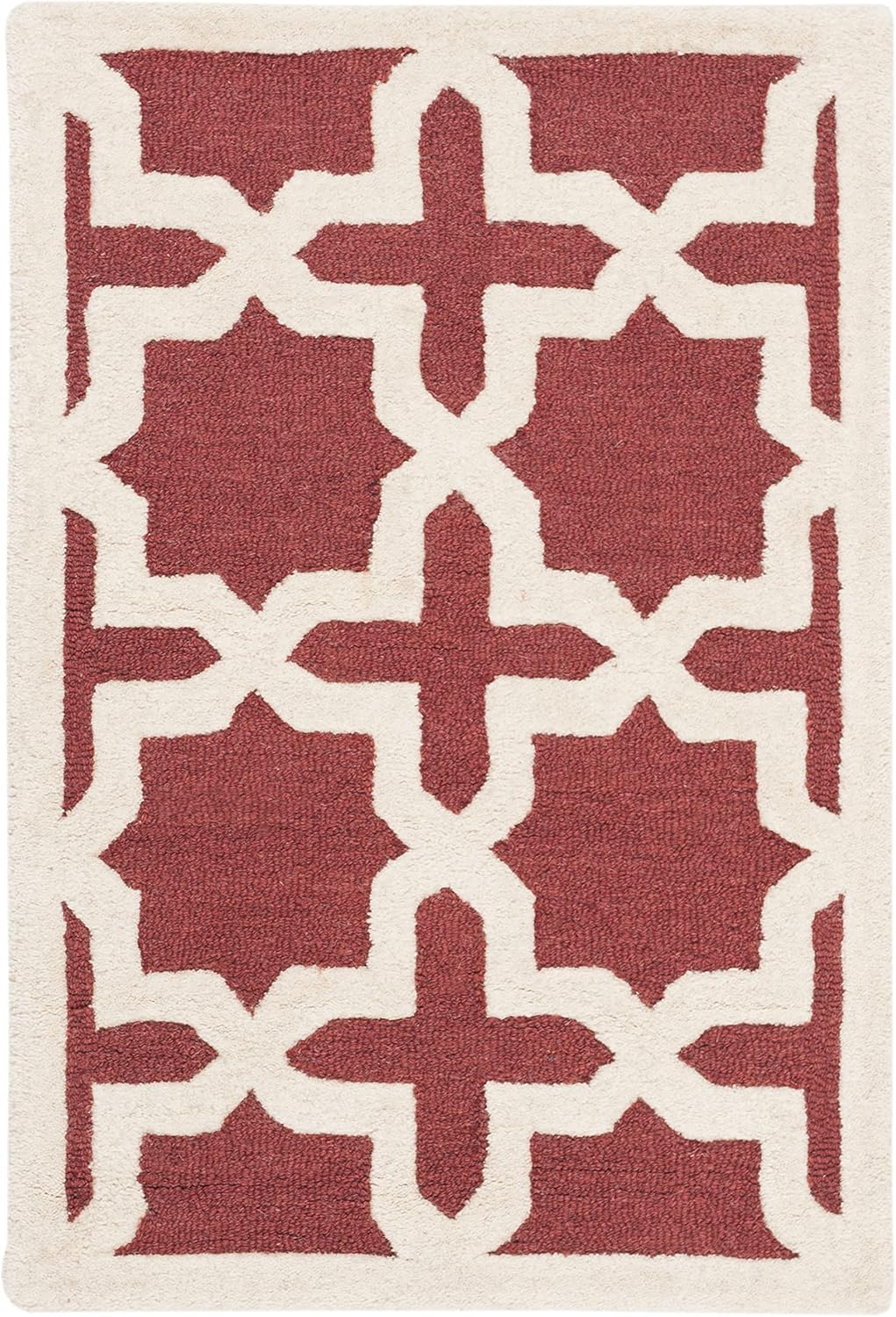2' 3' CAM125L SAFAVIEH Cambridge Collection x Rust / Ivory Handmade Moroccan Premium Wool Accent Rug
