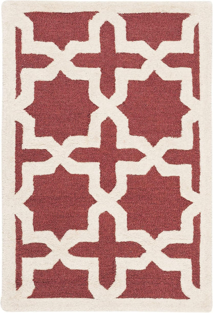 2' 3' CAM125L SAFAVIEH Cambridge Collection x Rust / Ivory Handmade Moroccan Premium Wool Accent Rug