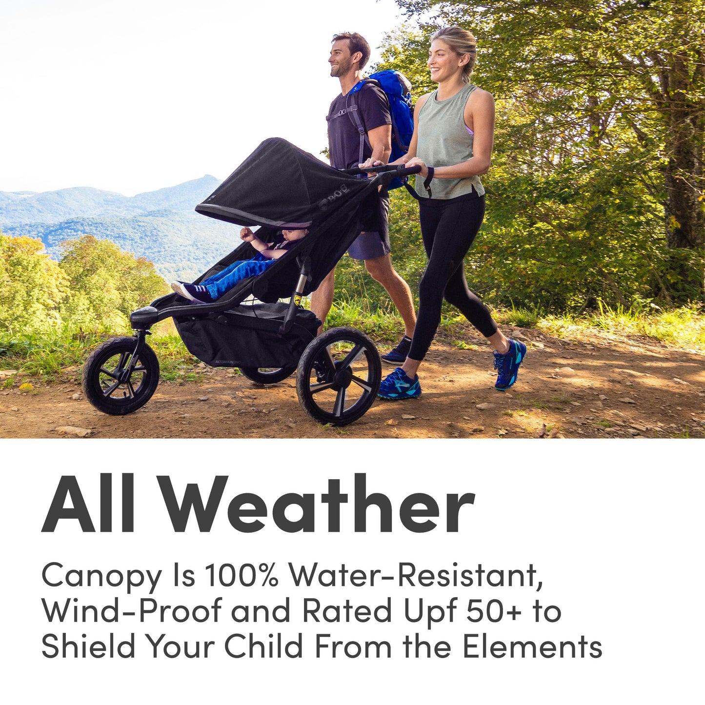 BOB Gear Alterrain Pro Jogging Stroller, All-Weather, SmoothShox Suspension, Black