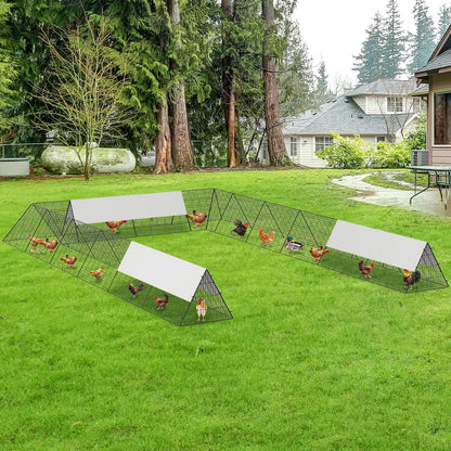 236.2" x 157.5" x 24.2" Chicken Tunnels for Yard, Portable Chicken Coop with Corner Frames, 2 Sets, Easy Installation, for Chickens, Ducks, Rabbits