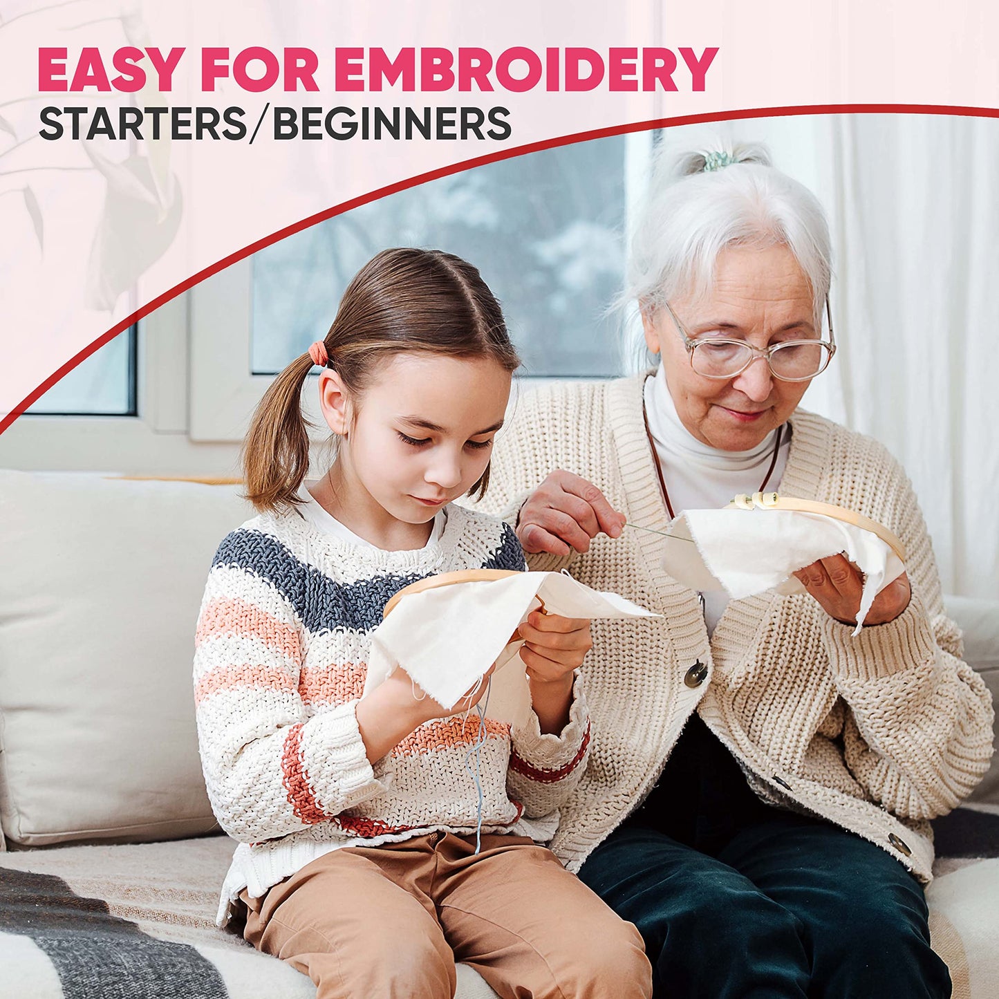 The ZenStore Birds & Flowers Embroidery Kit for Adults – Beginner DIY Hand Embroidery Set with Hoop, Stamped Fabric, Thread & Needles – Floral and Plant Pattern Sewing Craft Kit for Women & Teens