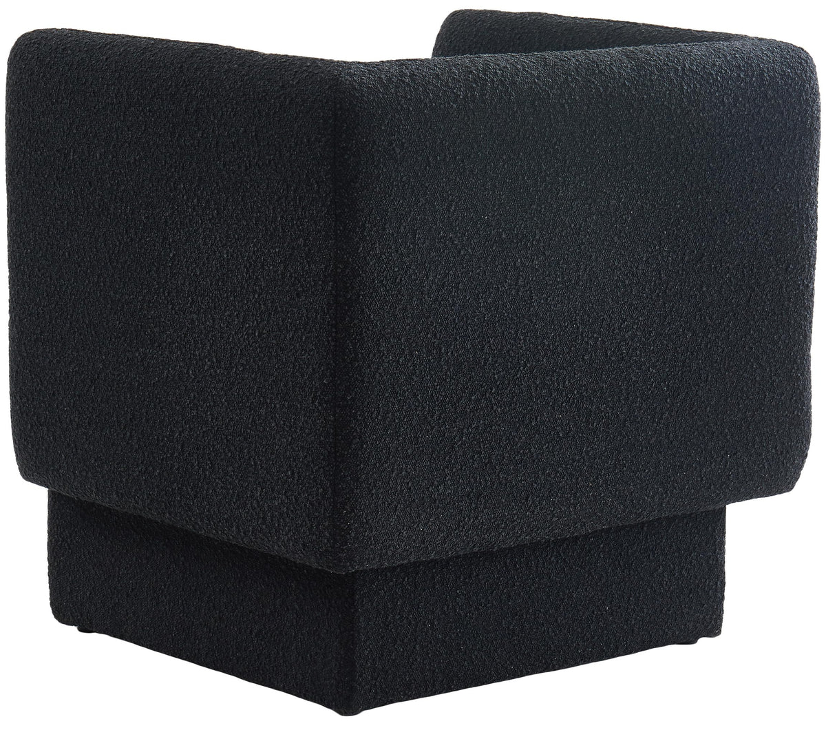 Meridian Furniture 575Black Vera Collection Modern | Contemporary Boucle Fabric Upholstered Accent Chair, Black, 31" W x 27" D x 29" H