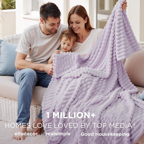 Bedsure GentleSoft Lavender Fog Full Blanket - Cozy Soft Throw for Women | Large 84x90 Inches