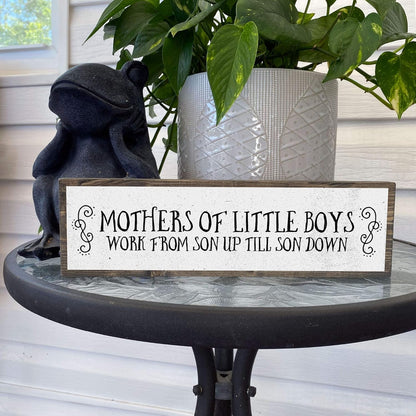 Mom Wood Signs - Medium Wood And Metal for Mothers Of Little Boys
