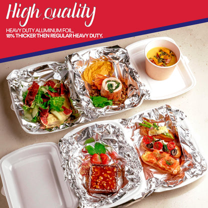 Foilman Thick & Heavy Duty Aluminum Foil Roll with Sturdy Corrugated Cutter Box, Food Safe Cling Wrap for Cooking, Baking, Roasting, Grilling, Freezer Storage - Durable Kitchen Use - 12 in x 300 sq ft