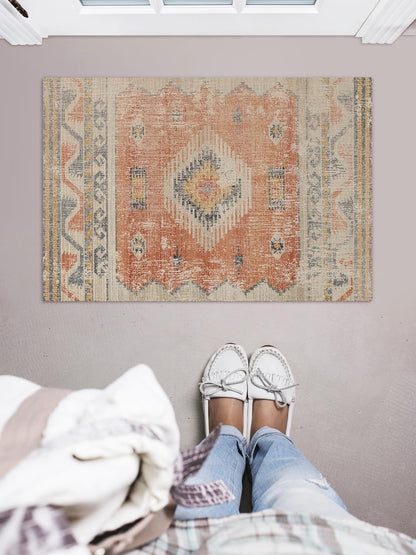 Linon Home Décor Plateau Moore Accent Rug, Ivory & Rust, 2' X 3'