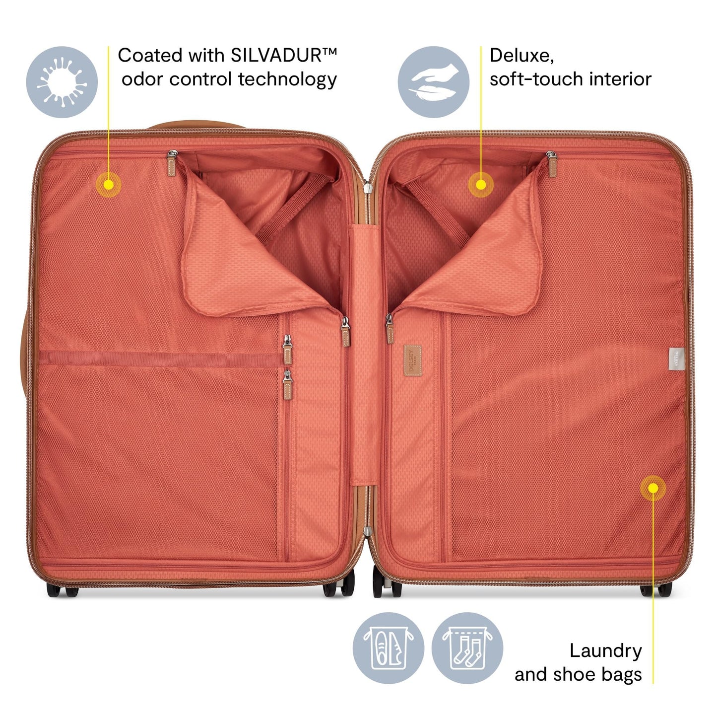 DELSEY PARIS Chatelet Air 2.0 Hardside Luggage with Spinner Wheels, Chocolate Brown, 3 Piece Set, (19/24/28)