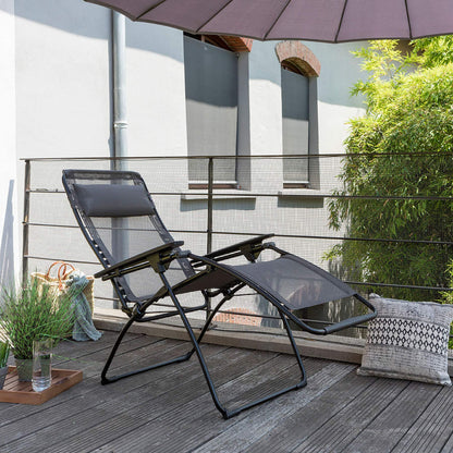 Lafuma LFM3118-8717 Futura Batyline One Size Zero Gravity Recliner Chair, Portable Outdoor Lounge Chair with Steel Frame, Graphite