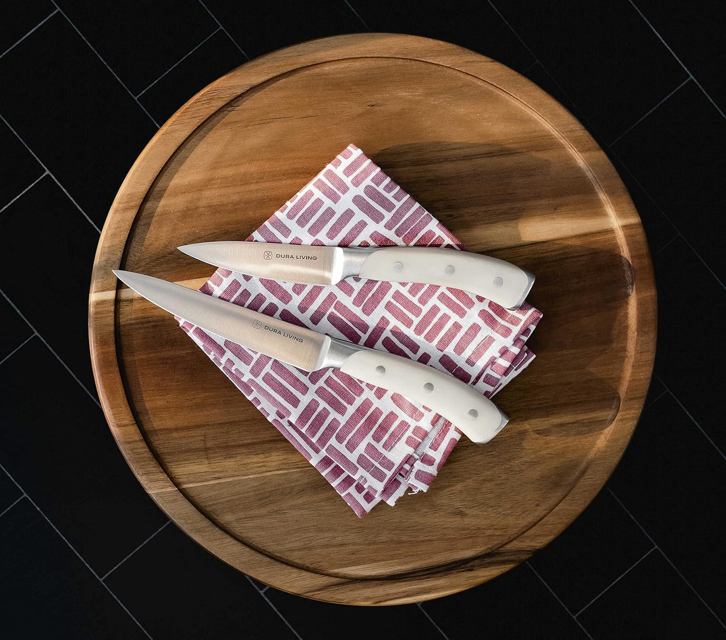 2-Piece Professional Kitchen Knife Set, Ultra Sharp High Carbon German Stainless Steel, Cream