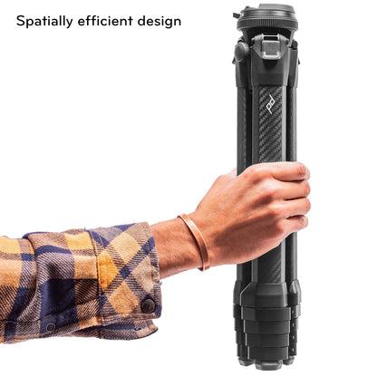 Peak Design Travel Tripod, Carbon Fiber, Compact Design, Quick Setup and Takedown, Pro-Level Stability, Ergonomic Ball Head, Compact and Portable Travel Tripod for Camera and Phone, 20 lb Capacity