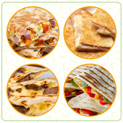 Nostalgia Taco Tuesday Quesadilla Maker – 5 Inch Cooking Surface for Mini Quesadillas, Red